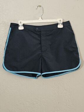Old Navy High Rise Swim Shorts Navy Blue Womens 10 - 100% Nylon